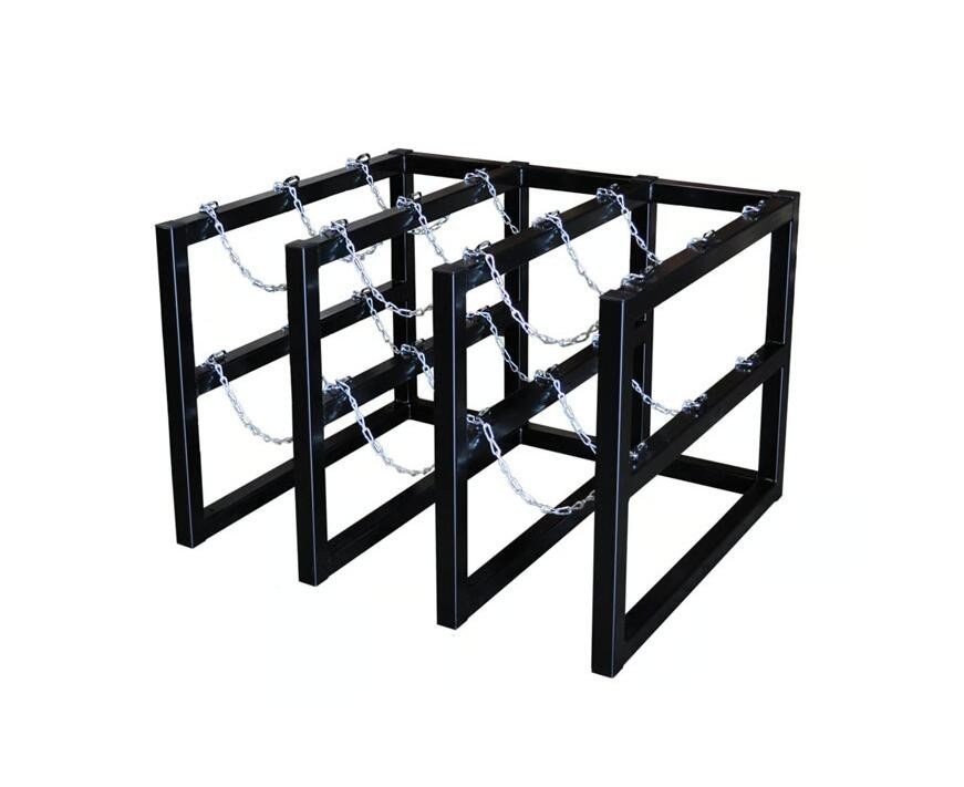 Three Tank Gas Cylinder Rack Compressed Gas Cylinder Storage Racks